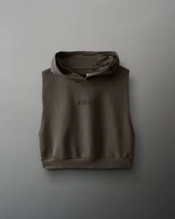 Embossed Wordmark Women's Sleeveless Crop Hoodie