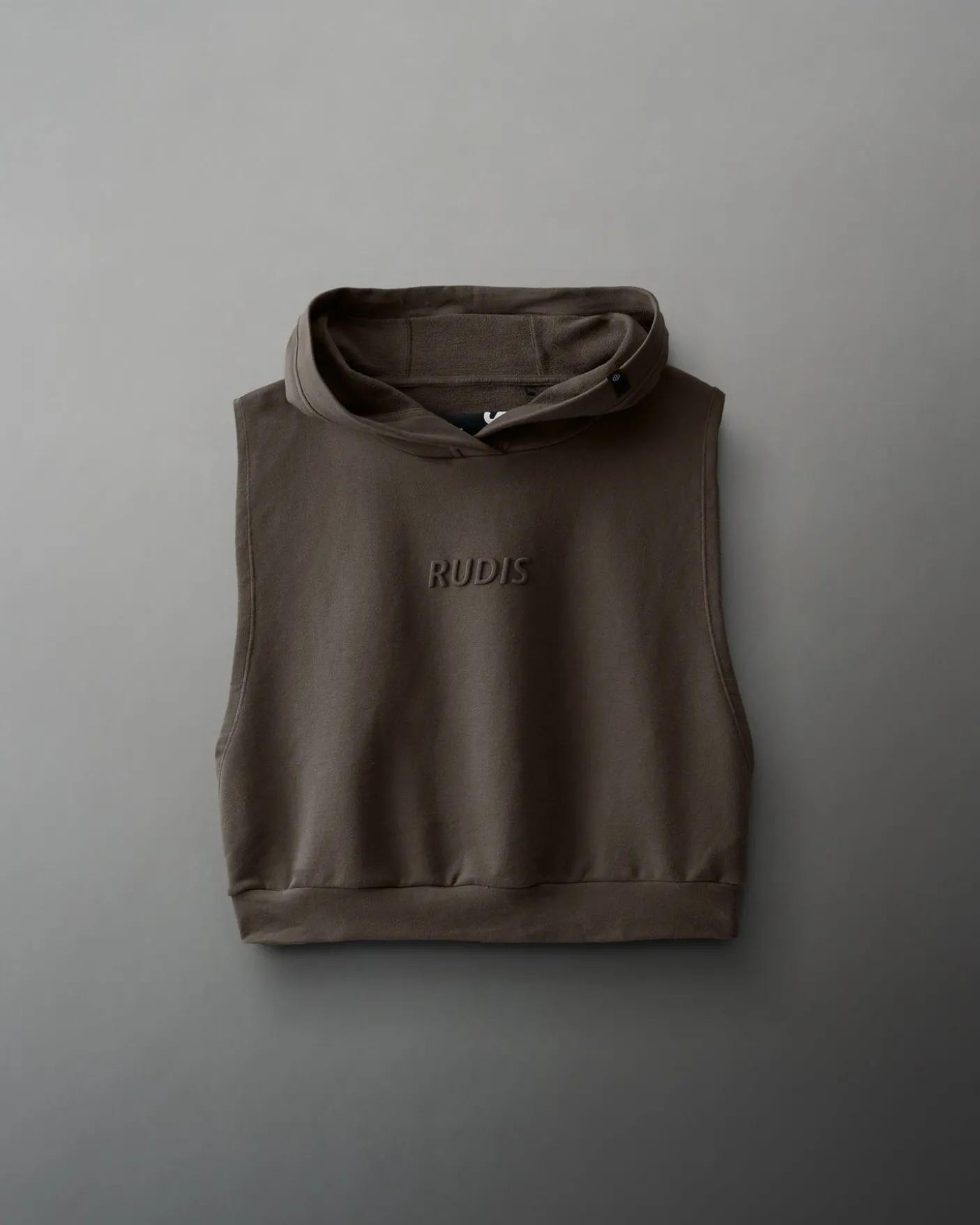 Embossed Wordmark Women's Sleeveless Crop Hoodie