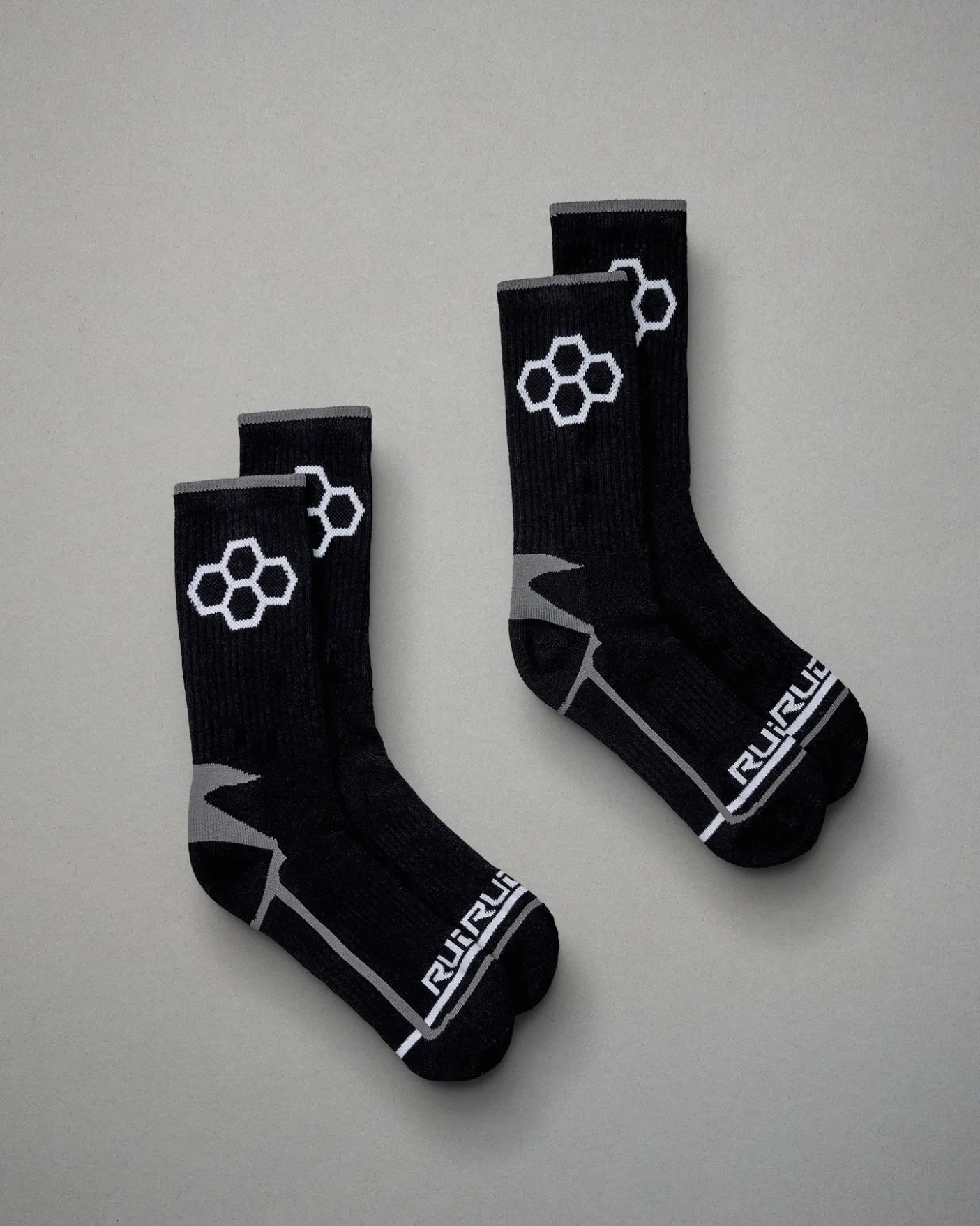 RUDIS Black/Black Knit Essential Socks (2 Pair)