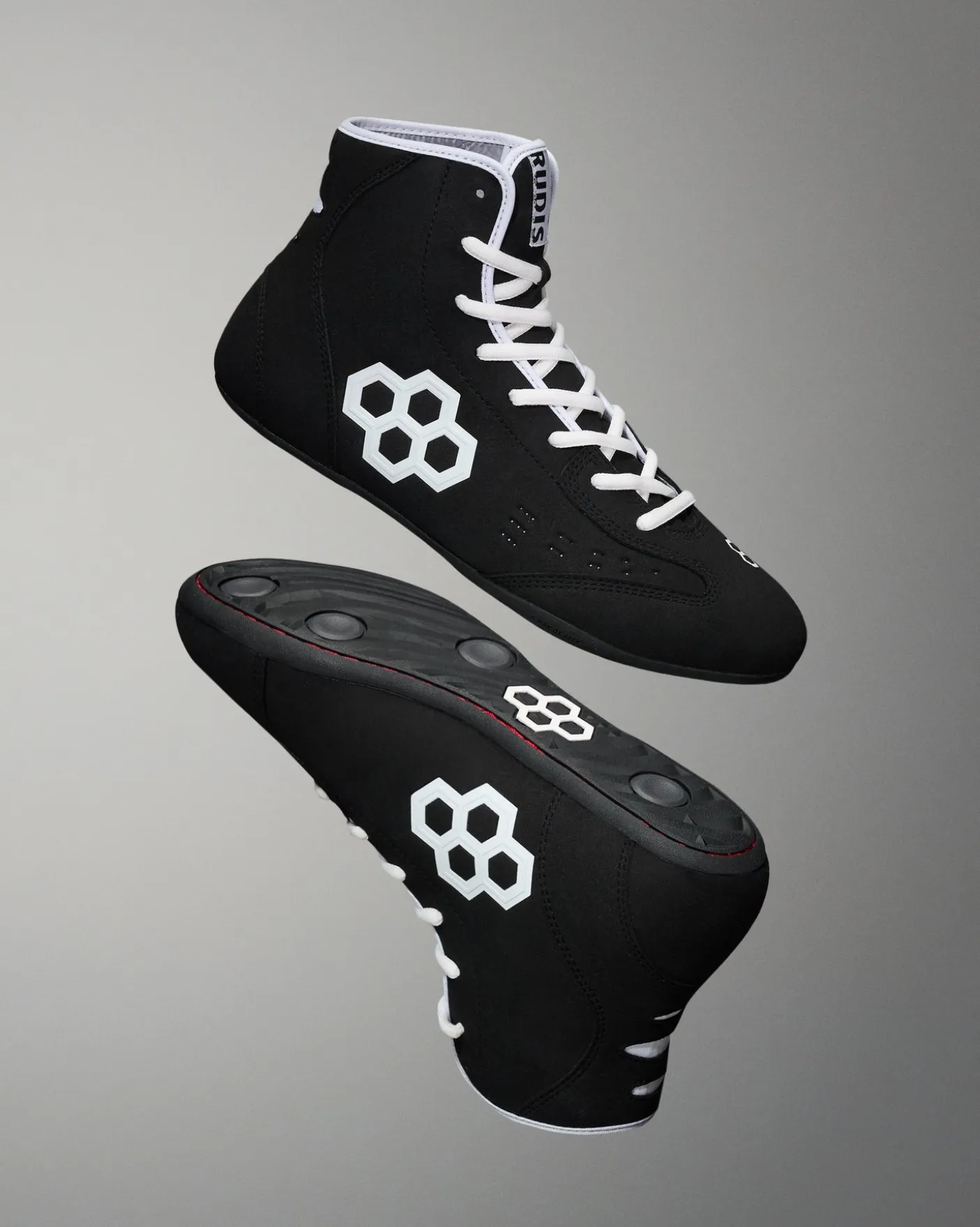 RUDIS International Adult Wrestling Shoes - Black/White