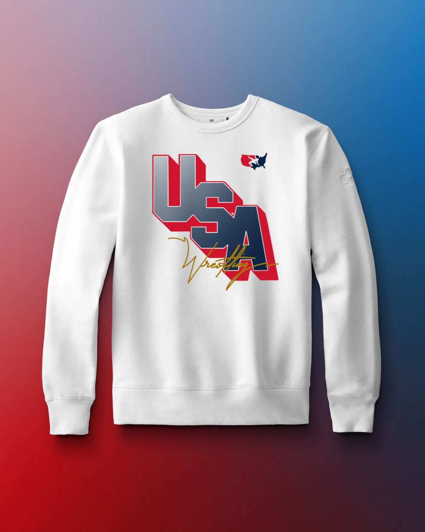 USA Wrestling Block Comfort Fleece Crewneck