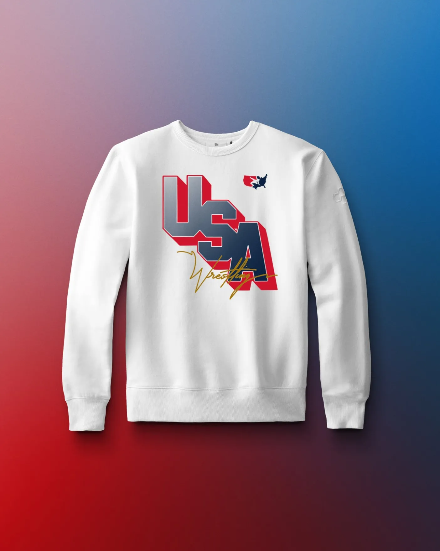 USA Wrestling Block Comfort Fleece Youth Crewneck