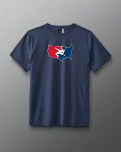 USA Wrestling Logo Performance Heather T-Shirt