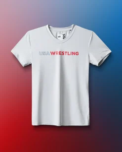 USA Wrestling Wordmark Performance Women's V-Neck T-Shirt