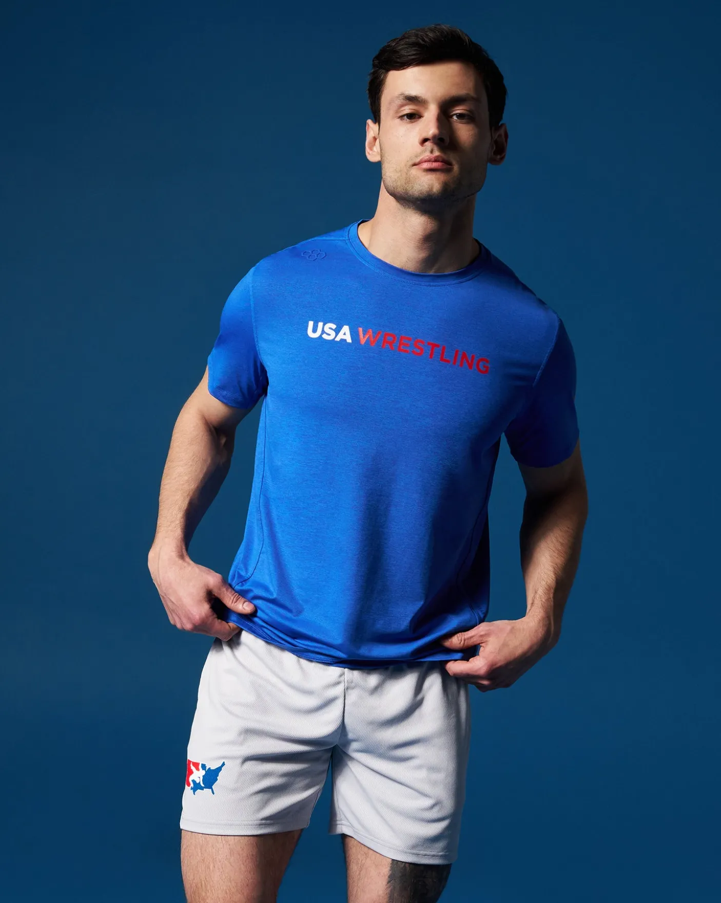 USA Wrestling Wordmark Performance Heather T-Shirt