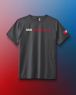 USA Wrestling Wordmark Performance Heather T-Shirt