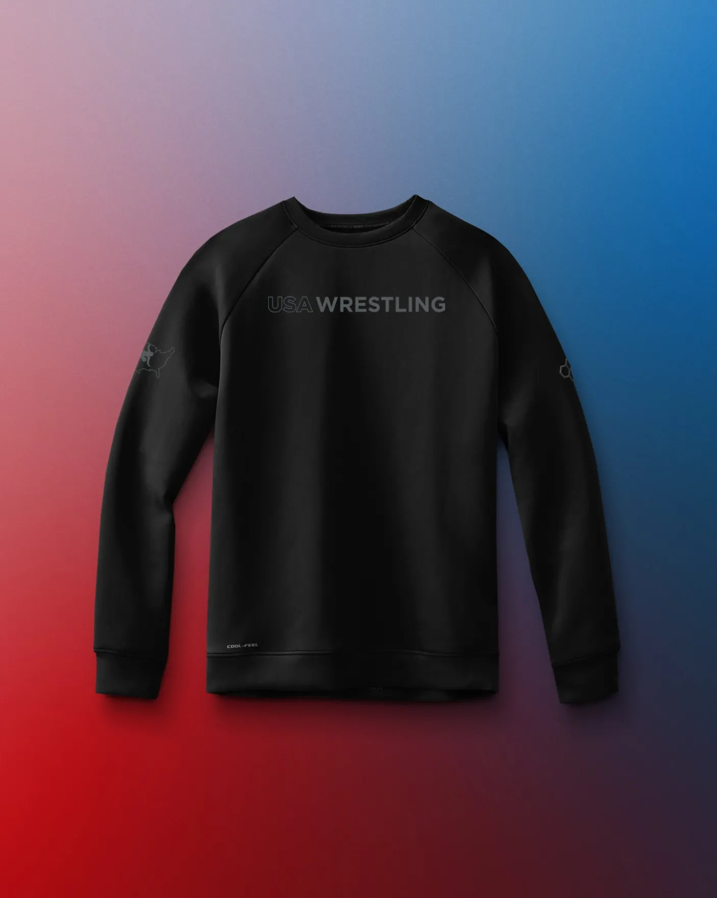 USA Wrestling Wordmark Youth COOL-FEEL Crewneck