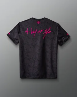 Wrestling Wordmark Black Camo Sublimated T-Shirt