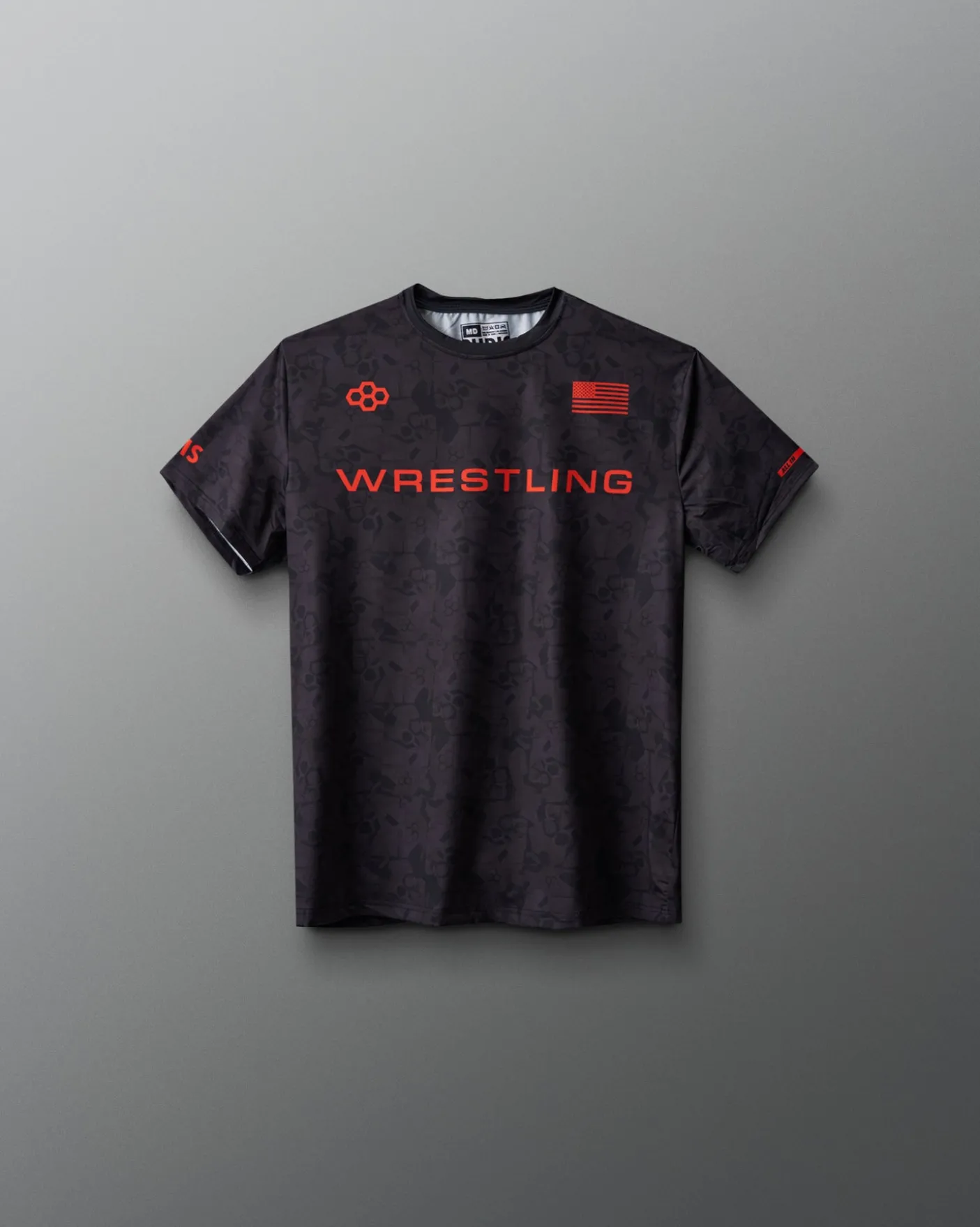 Wrestling Wordmark Black Camo Youth Sublimated T-Shirt