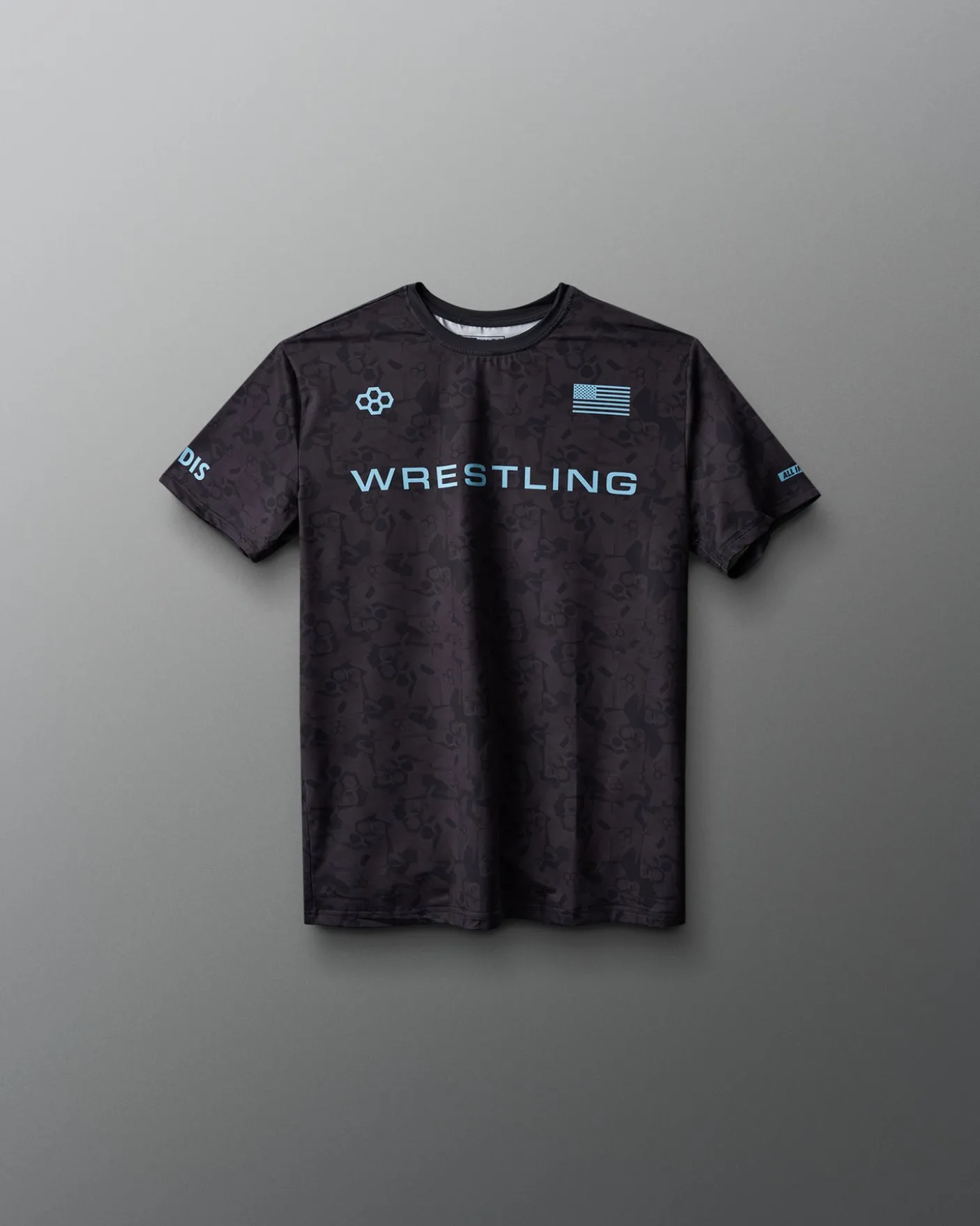 Wrestling Wordmark Black Camo Youth Sublimated T-Shirt