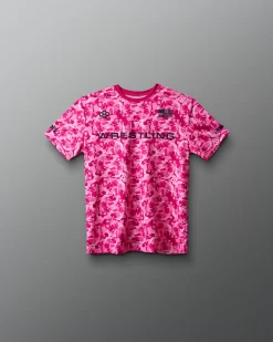 Wrestling Wordmark Camo Youth Sublimated T-Shirt